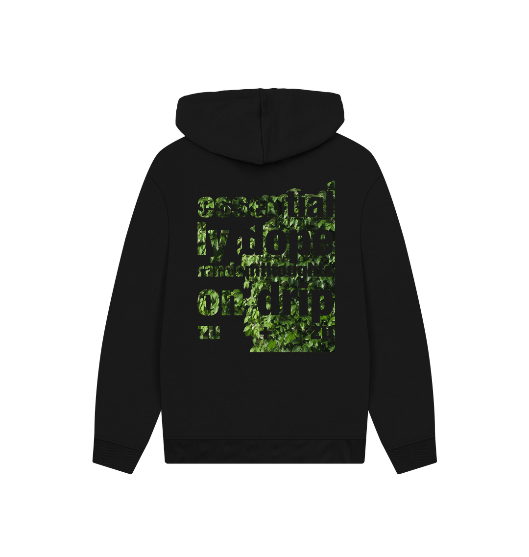 Black Printed Hoody Back