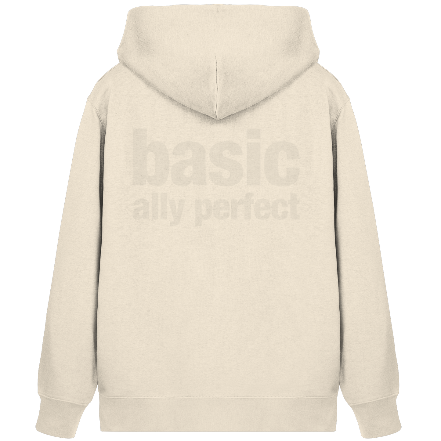 Basically Perfect | Unisex Off White Organic Zipper Hoodie
