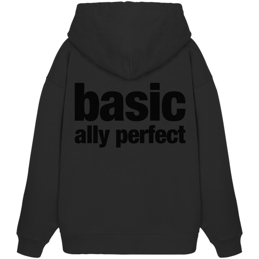 Basically Perfect | Unisex Black Organic Oversized Hoodie