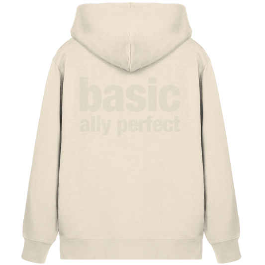 Basically Perfect | Unisex Off White Organic Zipper Hoodie
